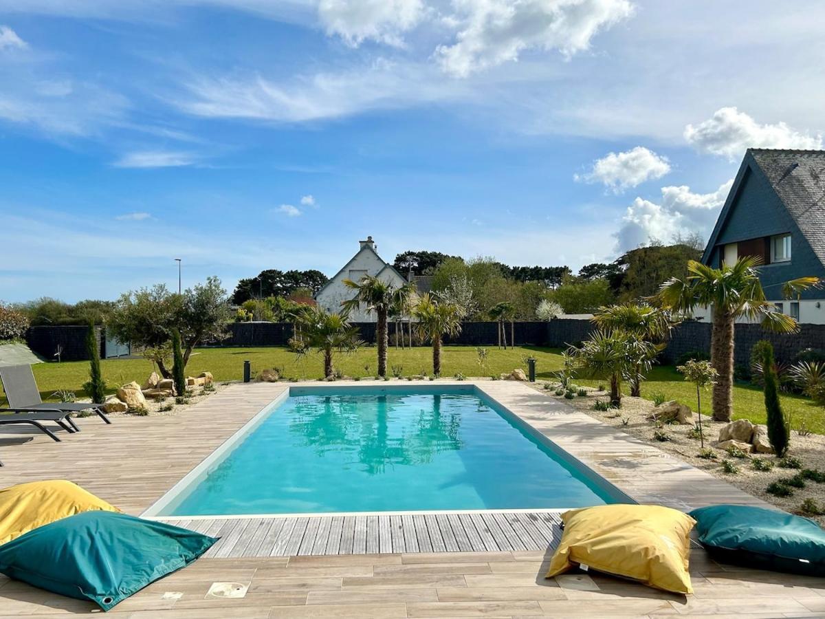 Superbe Villa Tout Confort Avec Piscine Chauffee Er Couverte Et Spa A 2 Pas De La Plage Fouesnant Extérieur photo
