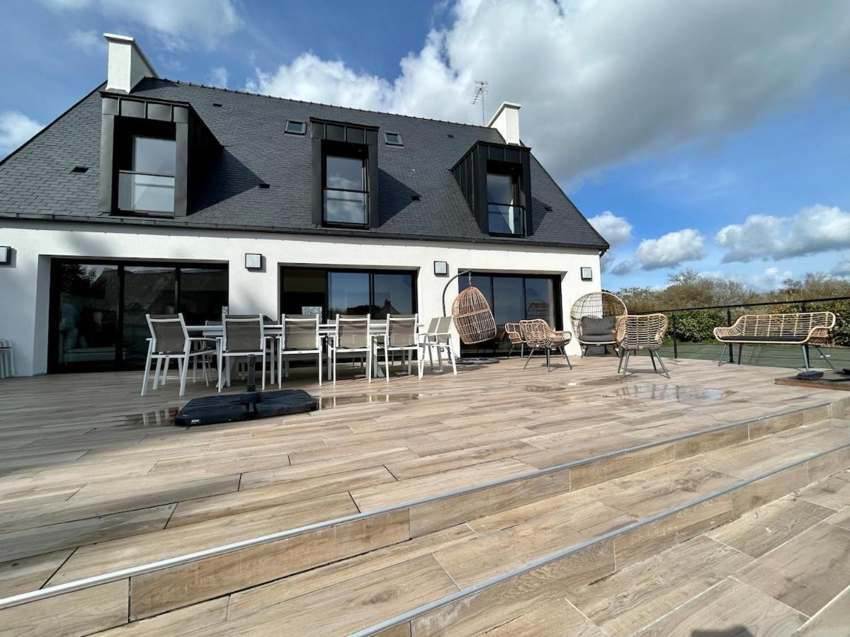 Superbe Villa Tout Confort Avec Piscine Chauffee Er Couverte Et Spa A 2 Pas De La Plage Fouesnant Extérieur photo