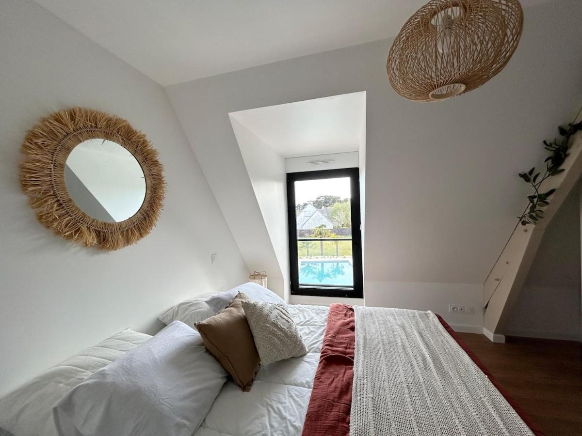 Superbe Villa Tout Confort Avec Piscine Chauffee Er Couverte Et Spa A 2 Pas De La Plage Fouesnant Extérieur photo