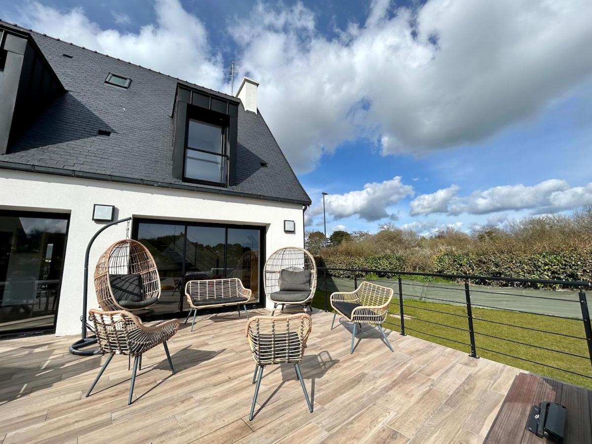 Superbe Villa Tout Confort Avec Piscine Chauffee Er Couverte Et Spa A 2 Pas De La Plage Fouesnant Extérieur photo