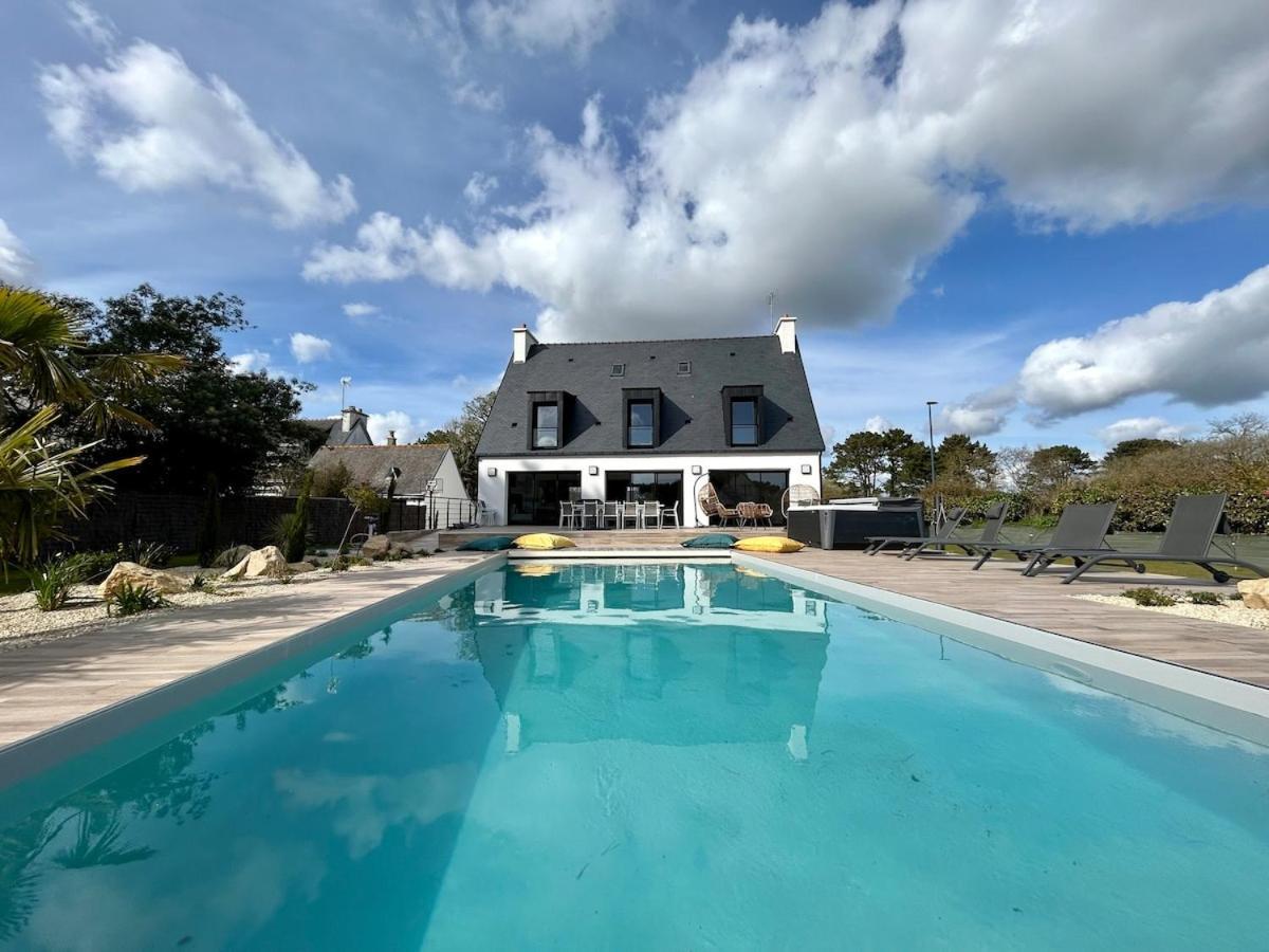 Superbe Villa Tout Confort Avec Piscine Chauffee Er Couverte Et Spa A 2 Pas De La Plage Fouesnant Extérieur photo